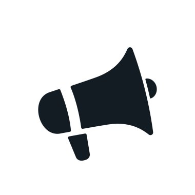 Megaphone flat icon over white illustration