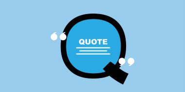 Q shape quote icon an illustration