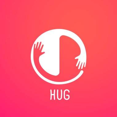 Hands hugs in circle shape illustration