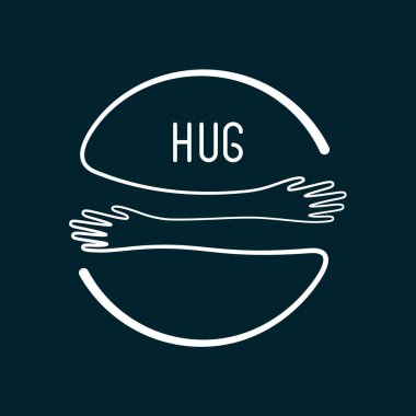 Eller kendine sarıldı daire şeklinde basit bir illüstrasyon.