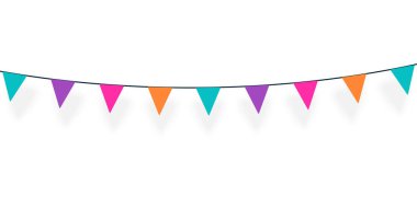 Party flags over white background illustration
