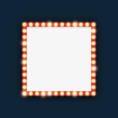Marquee lights in square frame illustration