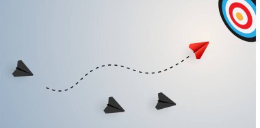 Paper planes with shadow illustration