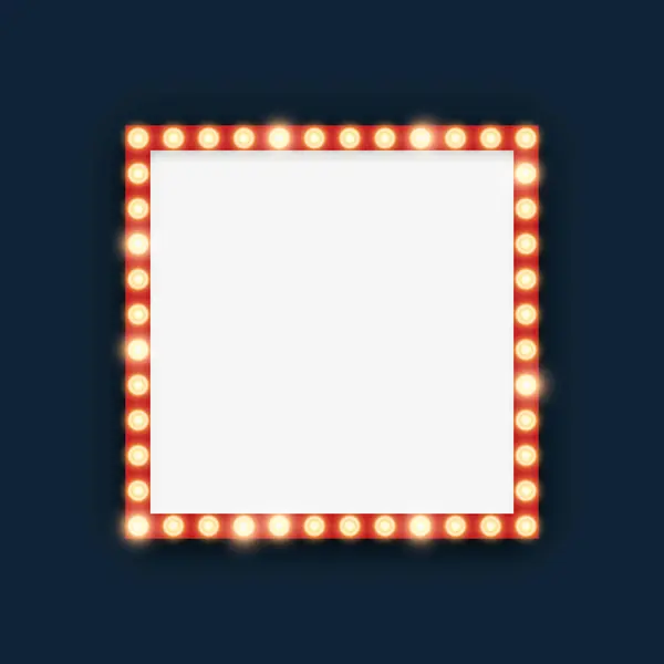 Marquee Lights Square Frame Illustration — Stock Vector