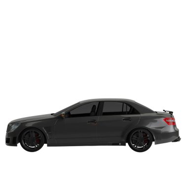 siyah bir araba üzerinde beyaz izole