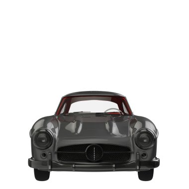 Beyaz arkaplanda izole edilmiş klasik araba