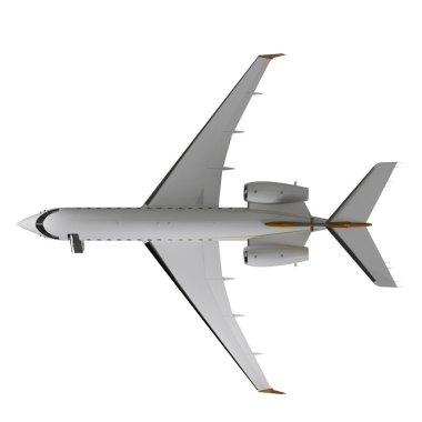 Beyaz arkaplanda izole edilmiş uçak