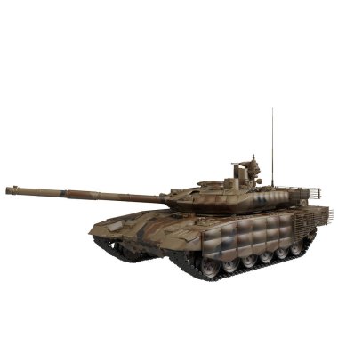 Tank aracı beyaz arkaplanda ayarlandı