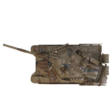 Tank aracı beyaz arkaplanda ayarlandı