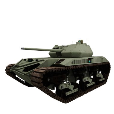 Tank aracı beyaz arkaplanda ayarlandı