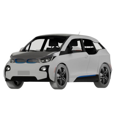 Beyaz arka plan üzerinde izole Sedan araba