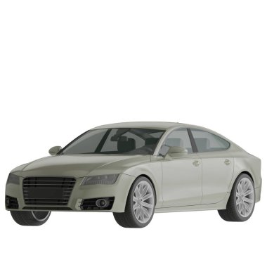 beyaz araba üzerinde beyaz izole