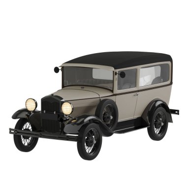 Klasik araba, yan görünüm.