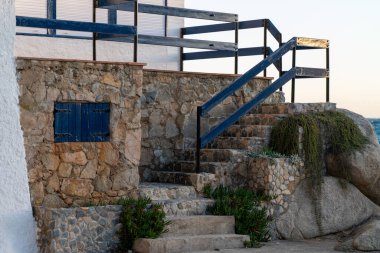 a staircase in a beach village, Palamos, Costa Brava, Spain