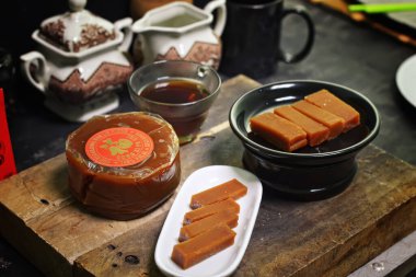 Kue Keranjang or basket cake, a special cake for Chinese New Year celebrations.