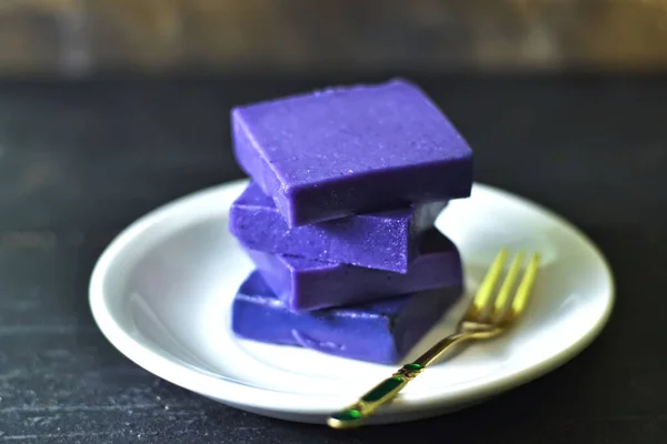 Purple sweet potato Talam Cake, a cake typical of Indonesian food for breaking the fast in the month of Ramadan