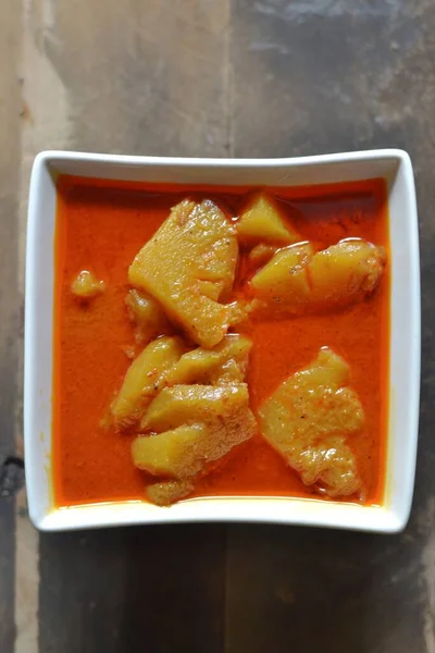 Pajri Piness Cocina Típica Indonesia Piña Transforma Verduras Curry Con — Foto de Stock