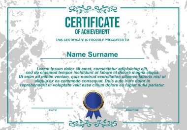 Soyut beyaz arkaplan dokusuna sahip Başarı Sertifikası tasarımı