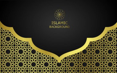 Luxury Islamic Background Gold with Decorative Ornament Pattern clipart