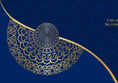 Yaratıcı mandala daire tasarımı ile İslami arkaplan kavramı.