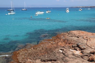 Akdeniz 'in Formentera' daki güzel plajı.