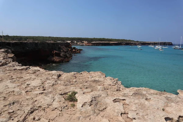 Gyönyörű Strand Földközi Tenger Formentera — Stock Fotó