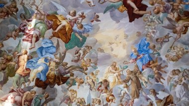 Roma, İtalya - Vatikan müzesinin tavanı. Roma. İtalya, Vatikan. yüksek kaliteli fotoğraf