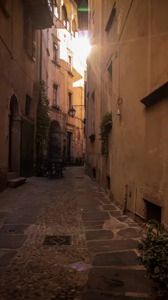 Orta San Giulio manzaralı manzara, Orta Gölü 'ndeki güzel köy, Piedmont (Piemonte), Italya.