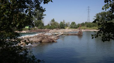 Rocky Manzarası 'nda Akıntı, Adda Nehri, Rivolta d' Adda, İtalya