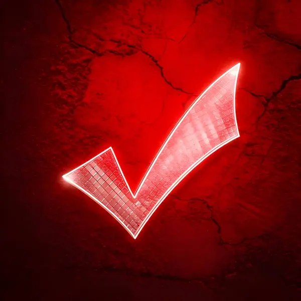 Siyah arkaplanda neon kırmızı işaret sembolü