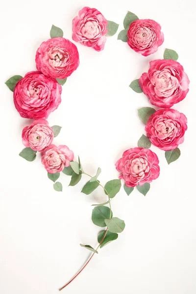 Love Letter White Card Pink Paper Envelope Mock Petals Flowers — Stock Photo, Image