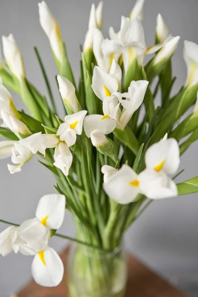 Nénuphar Pivoine Blanche Dans Vase Les Pétales Fleurs Tendres Referment — Photo