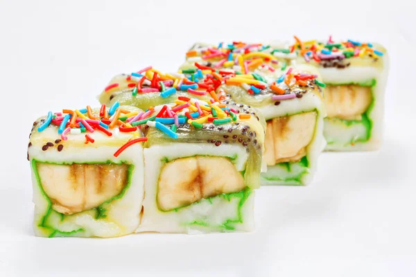 Сладкие Рулетики Суши Японская Еда Вкусная Еда Обед — стоковое фото