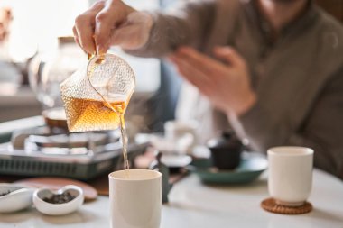 Everything is ready for the tea ceremony. The ceremony is according to all the rules, but not in the classical style. Adapted to a modern apartment. High quality photo