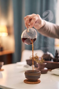 Everything is ready for the tea ceremony. The ceremony is according to all the rules, but not in the classical style. Adapted to a modern apartment. High quality photo