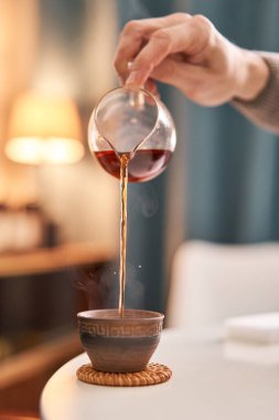 Everything is ready for the tea ceremony. The ceremony is according to all the rules, but not in the classical style. Adapted to a modern apartment. High quality photo