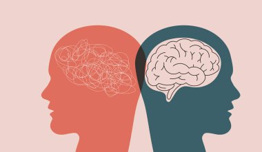 Futuristic data exchange, Psychologist consulting or mental problem, data exchange concept, Ai to human brain