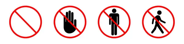 Allowed Signs Set Transparent Background Men Icon Stop Allowed Red — Stock Photo, Image