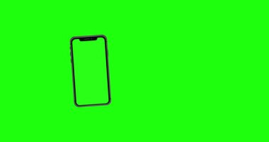 Yeşil ekran arkaplanlı cep telefonu döndürme canlandırması, Dikeyden Yatay Kipte Cep Telefonu döndürmesi.