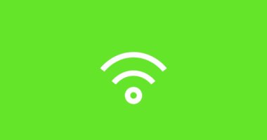 Wifi yeşil arkaplan üzerine kavram videosu, Wifi Animasyon İnternet Bağlantı İşareti Yeşil Ekran,