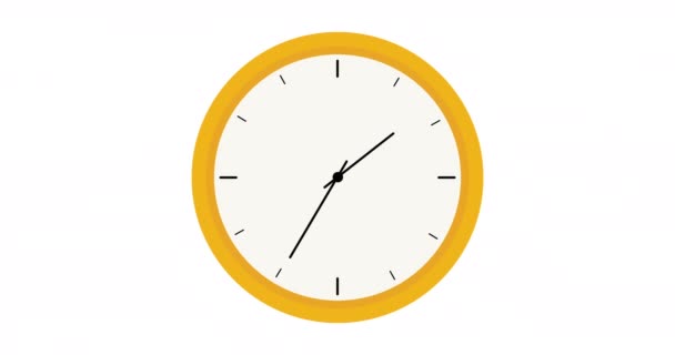 Clock Animation White Background Clock Counting Hour Day Fast Speed — Stock Video