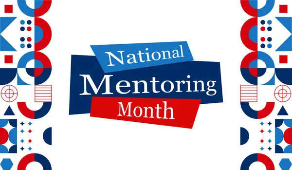 January is National Mentoring Month with victory symbol, National mentoring month banner, Annual celebration of National mentoring month in January