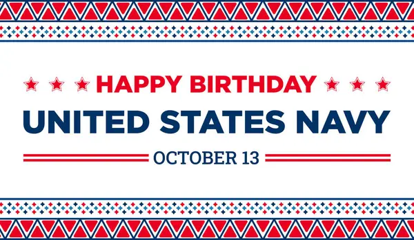 stock image Patriotic design celebrating the United States Navy's birthday on October 13. Red, white, and blue theme with stars and patterns.