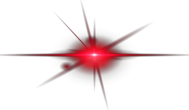 Şeffaf arkaplanda kırmızı ışık yıldızı, kırmızı patlama efekti