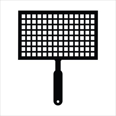 balık fritözü ikon vektör illüstrasyon logosu tasarımı