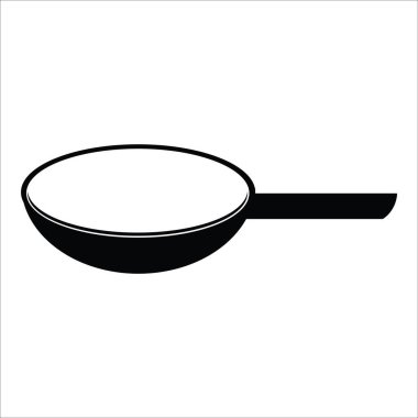 Pan teflon ikon vektör illüstrasyon logosu tasarımı