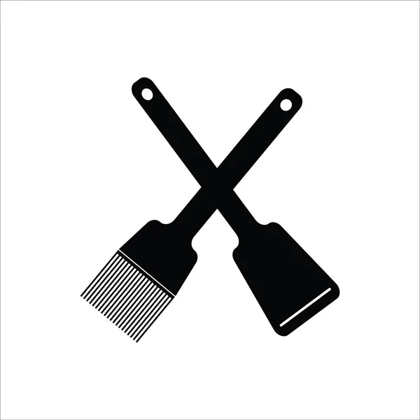 Une Portée Une Icône Pinceau Épice Vectoriel Illustration Logo Design — Image vectorielle