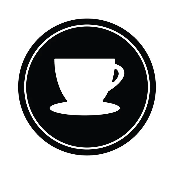 コーヒーカップアイコンベクトルイラストロゴデザイン — ストックベクタ