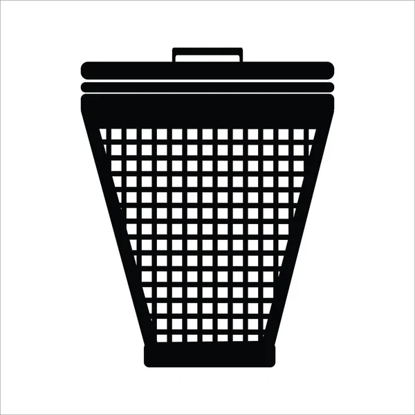 Basura Bin Icono Vector Ilustración Logo Diseño — Vector de stock
