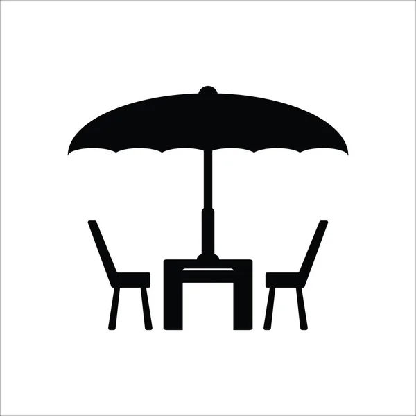 ガーデンテーブルアイコンベクトルイラストロゴデザイン — ストックベクタ